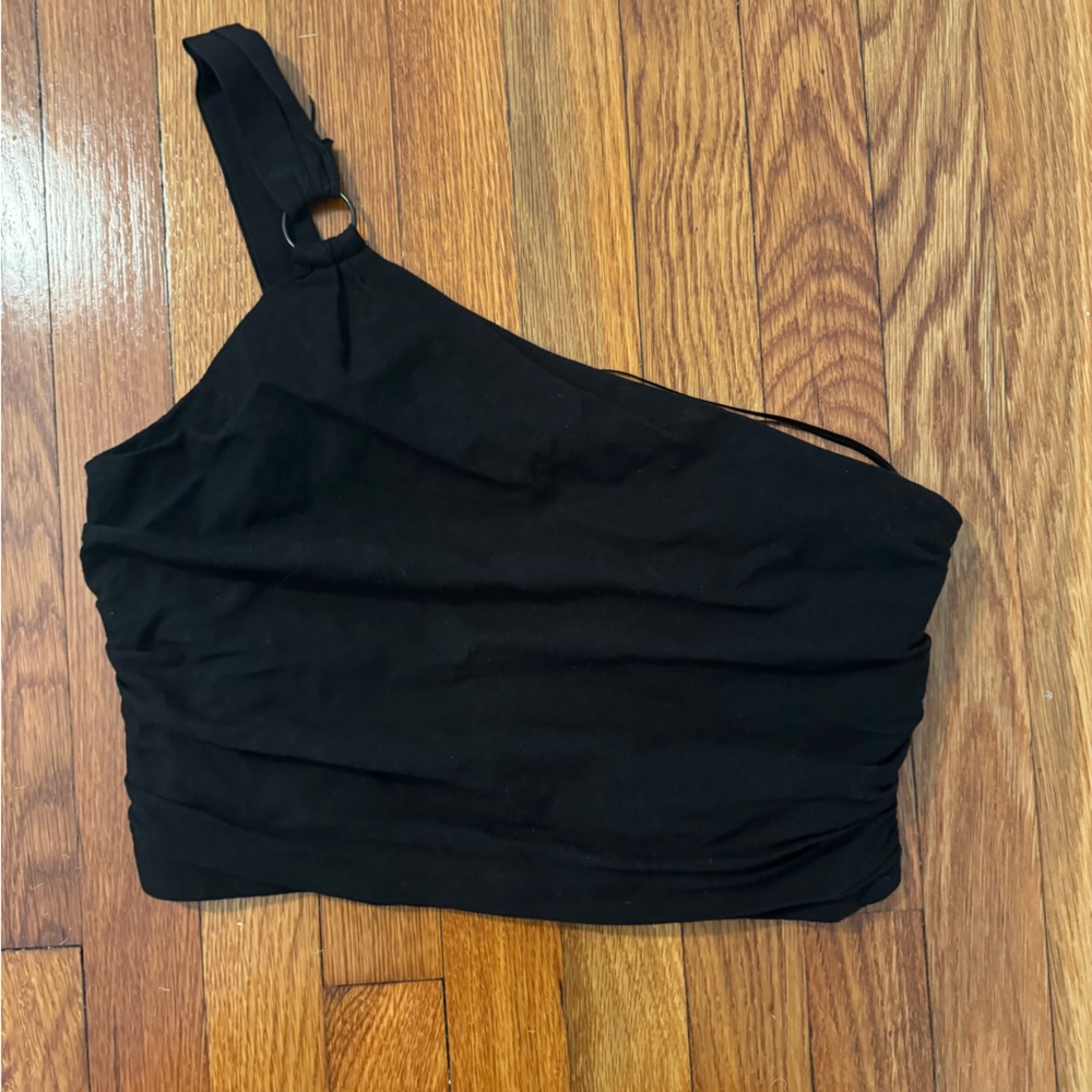 Zara Asymmetric One Shoulder Linen Top (Size M)